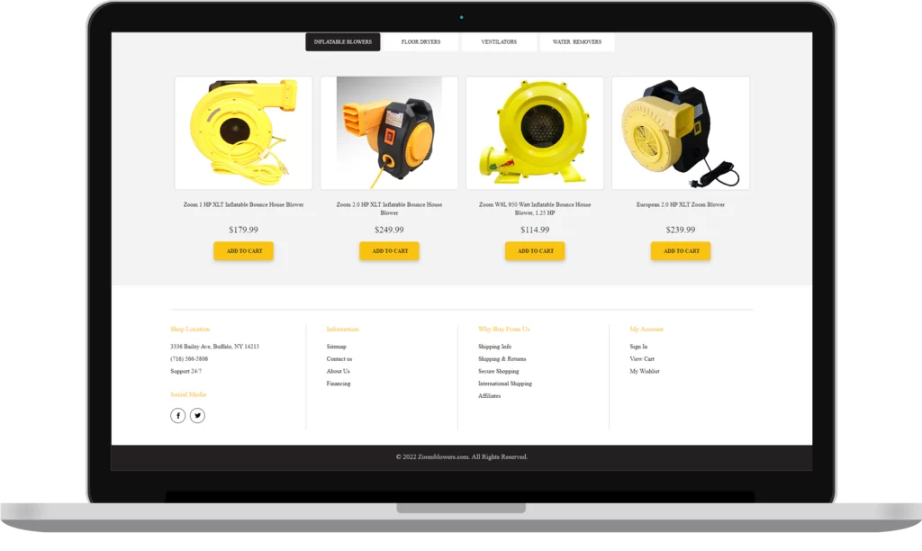 blowers-ecommerce-website development