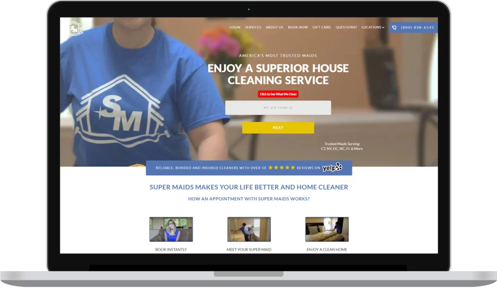 cleaning services website development