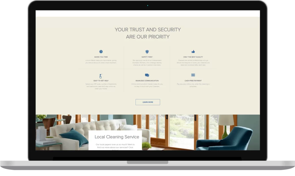 home cleaning service website design