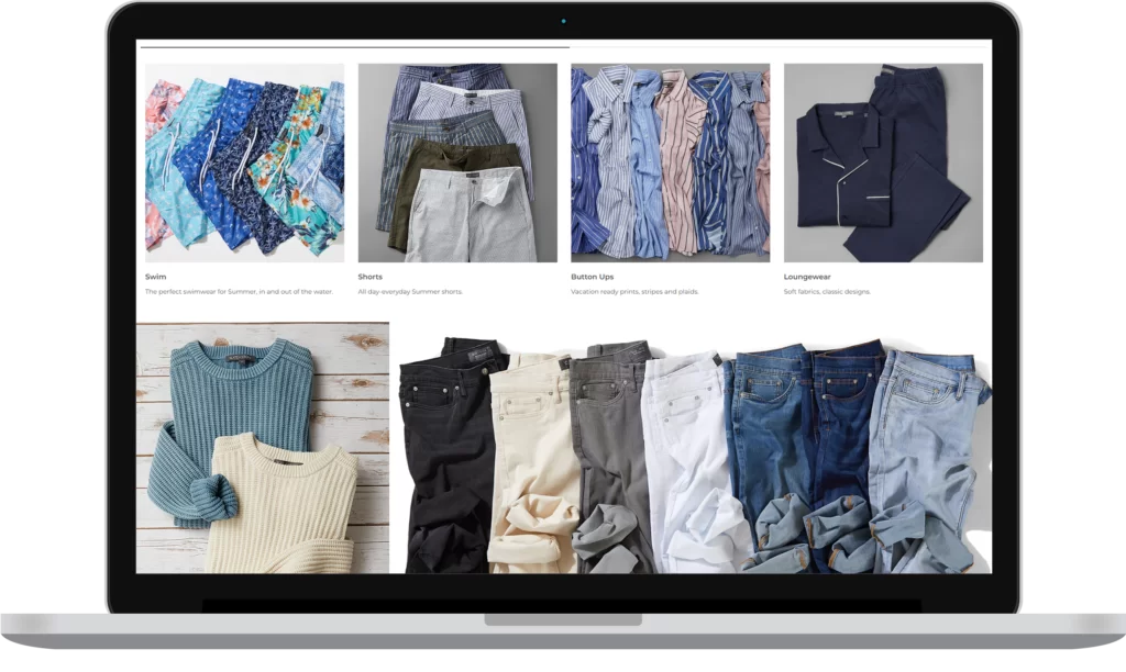 men’s clothing store website design