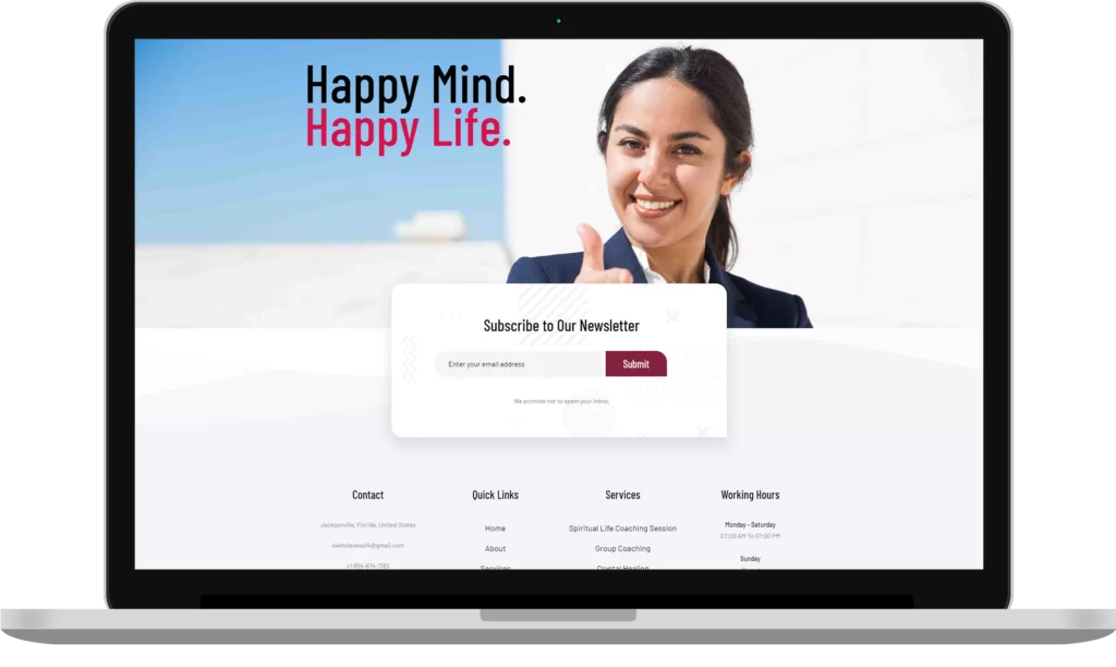 spiritual life coach web development