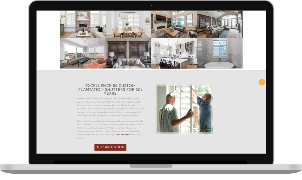 window shutter design website development